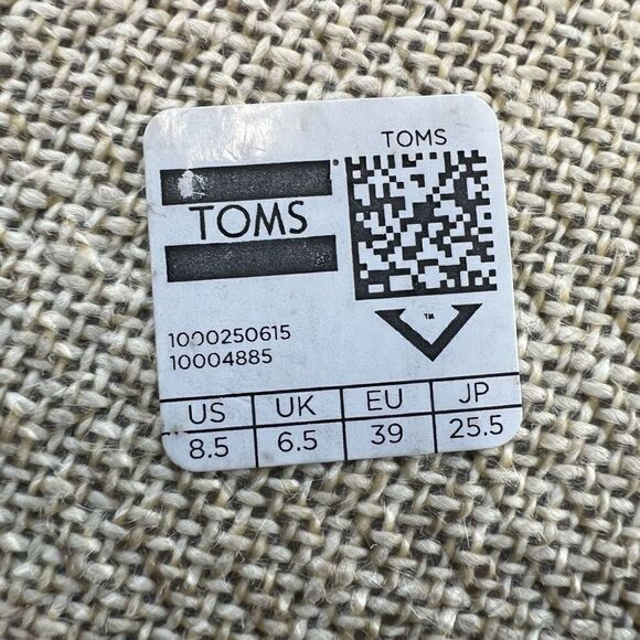 Toms Sierra Women's Canvas Open Toe Criss Cross Cork Wedge Heels Black Size 8.5 - Picture 11 of 11